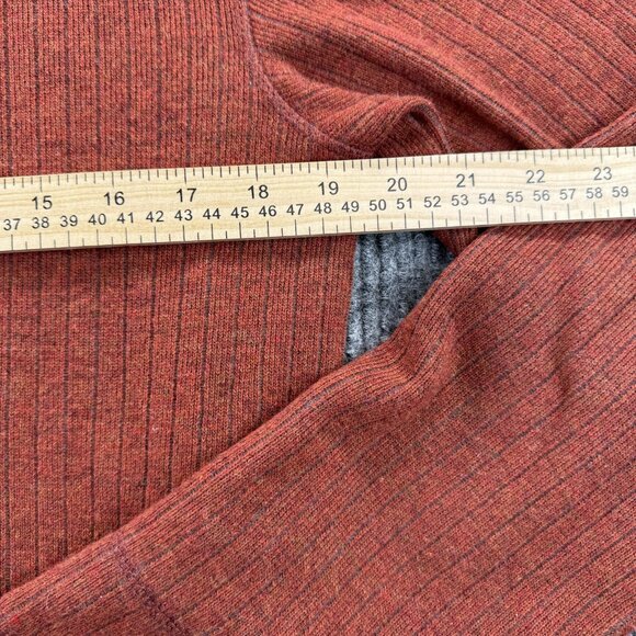 PrAna Sweater Jacket Mens Medium Rust Wool Blend Full Zip Pockets Casual Outdoor - Picture 4 of 6